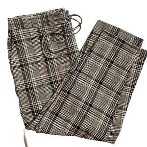 Ava & Viv casual pants, size 1X, black & white houndstooth plaid
